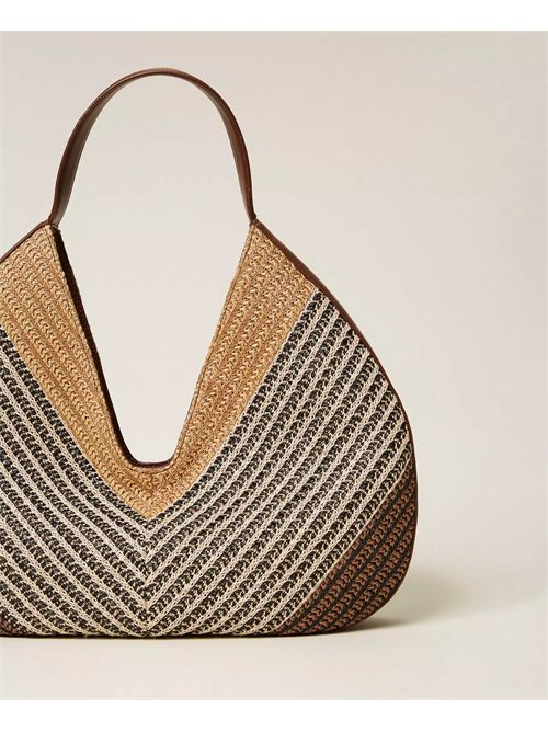 Borsa hobo jacquard in rafia TWINSET | TD8501/13504